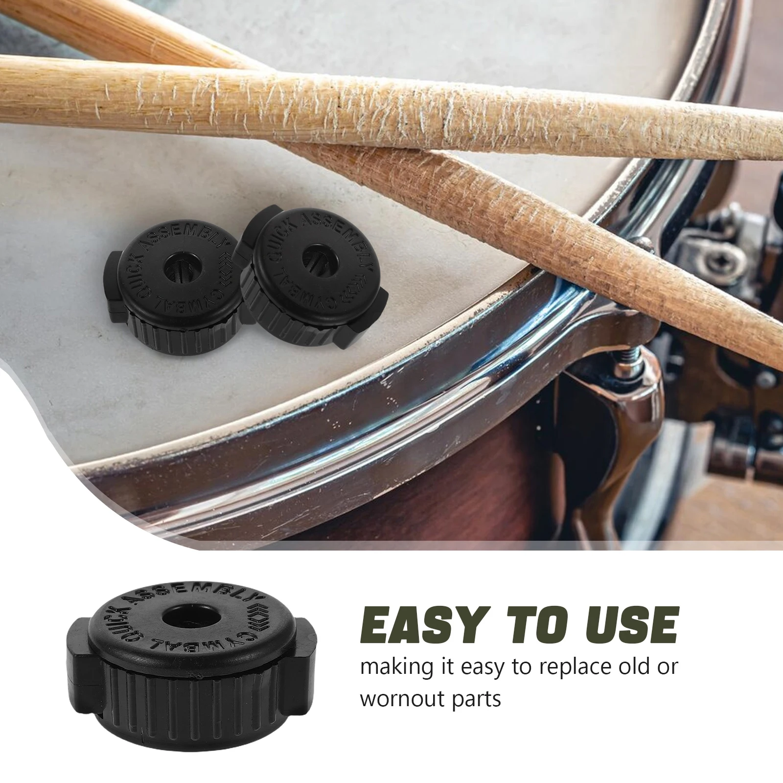 

8pcs Cymbal Quick Release Black Plastic Drum Splash Extension Stand Accessories Drum Set Hardware