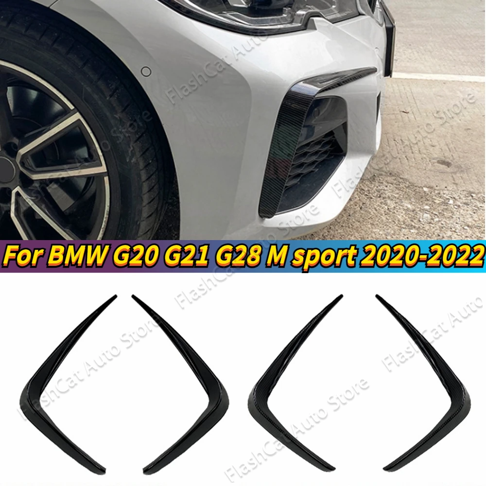 

G20 G21 G28 M Sport Front Side Canards For BMW 318i 320i 325i 330i 330d 330e 2019-2022 Bumper Fog Light Cover Body Kits Sticker