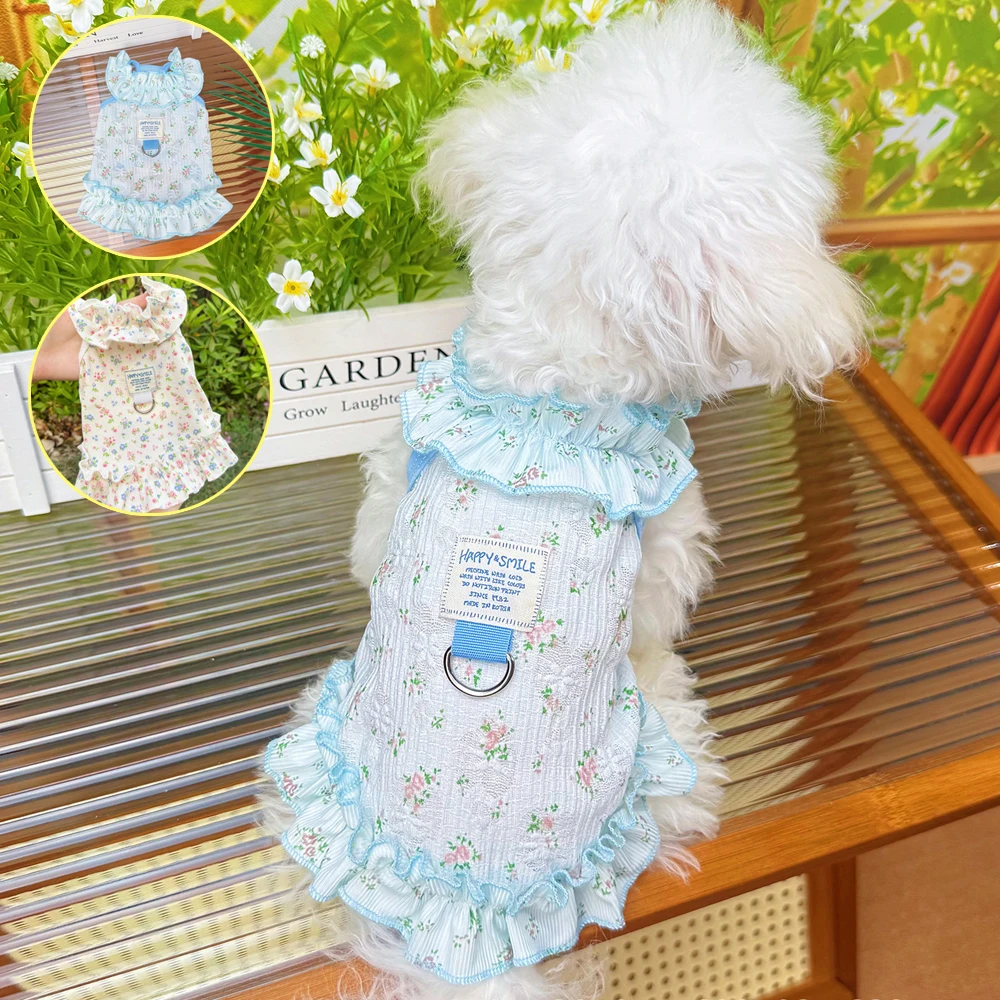 Ropa Suave para Mascotas, Vestido Fresco para Perros Pequeños, Ropa Fresca y Linda para Gatos, Ropa Transpirable y Amigable con la Piel, Falda de Verano para Cachorros