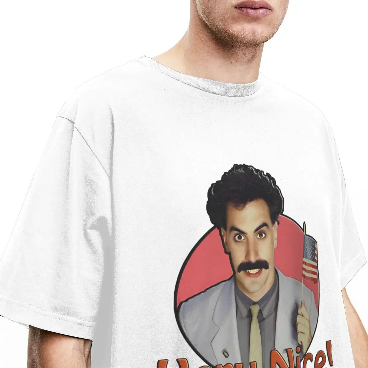 Borat Very Nice! T-Shirt for Men Women Funny Movie Amazing 100% Cotton Tee Shirt Crewneck Short Sleeve Birthday Present Tops