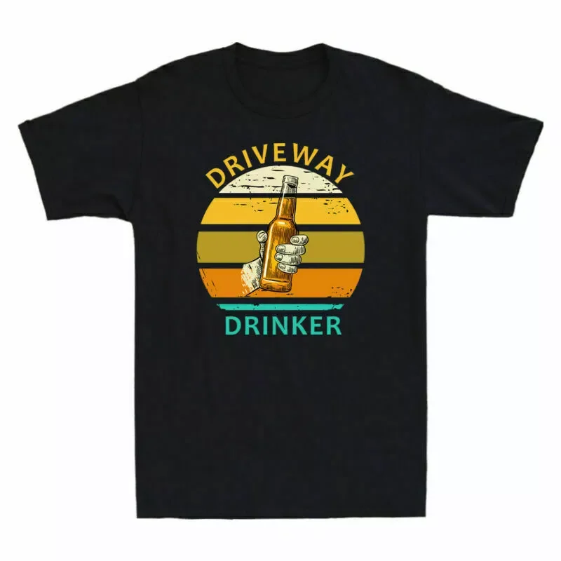 Funny Driveway Drinking Distancing T-Shirt Drinker Tee Top Social Beer Men's