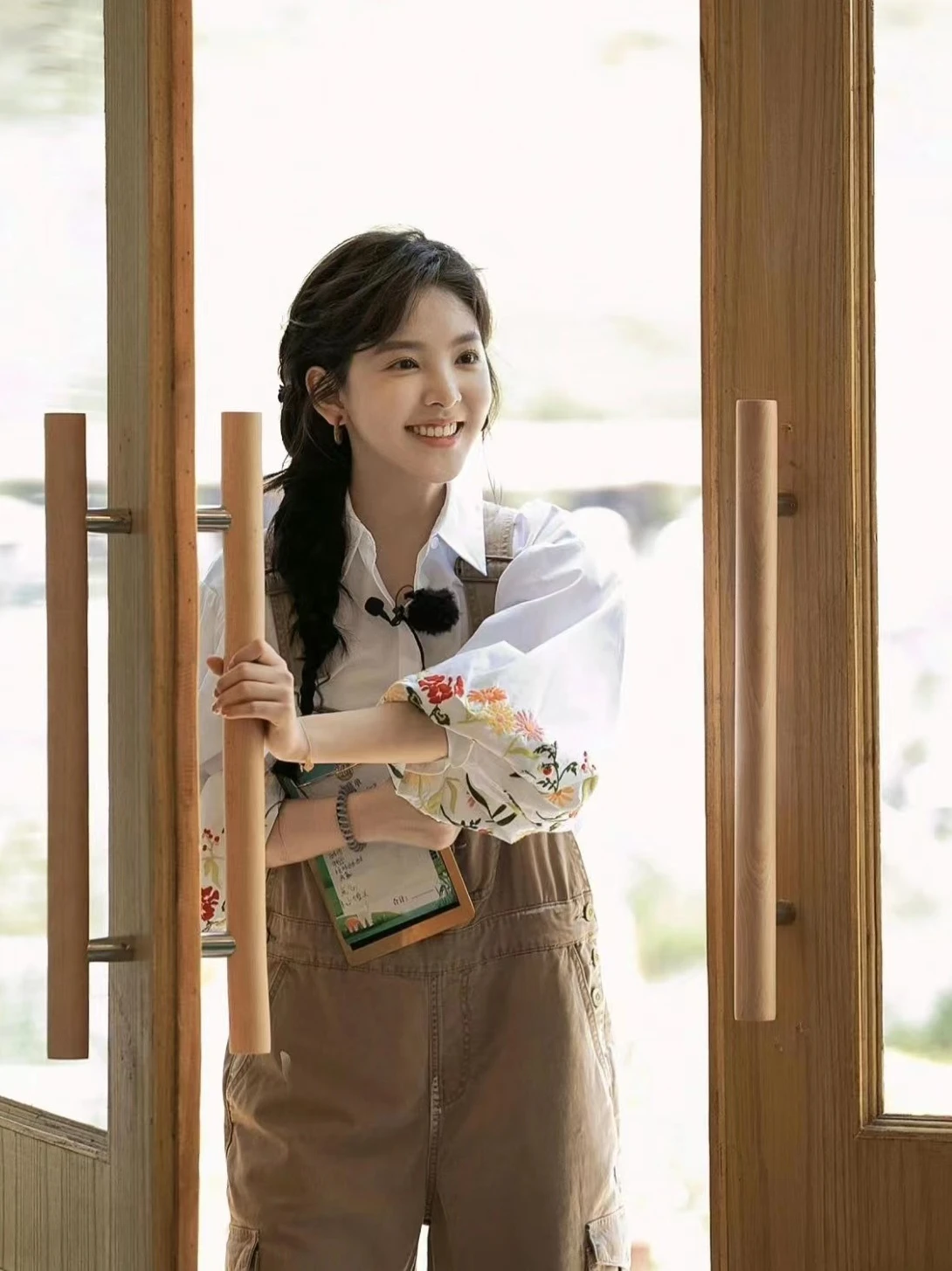 Ele White فانوس مطرز Sve irt الوقوف الياقة الكورية Sle المرأة Busin مزيج القطن عادية irt #2