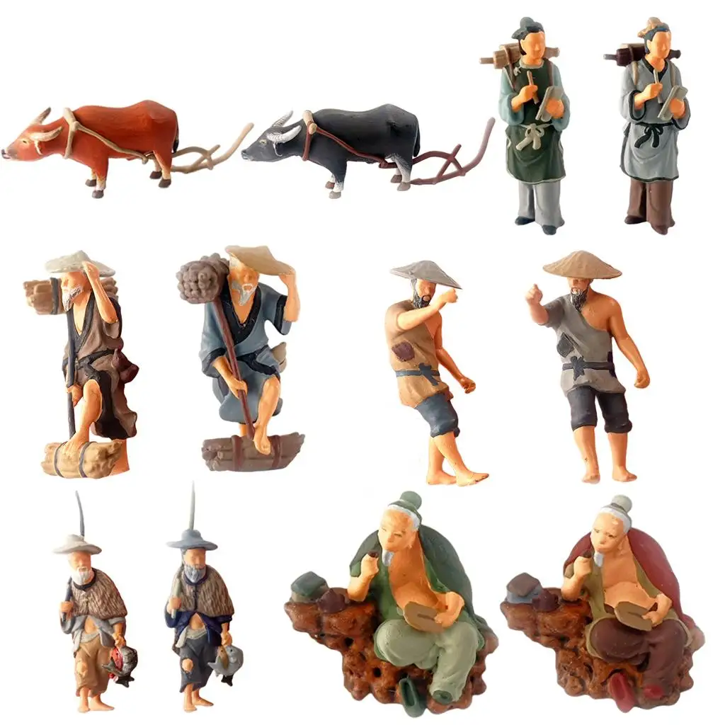 1/87 Oude Figuren Model Straatindeling Landschap Desktop Decorbenodigdheden