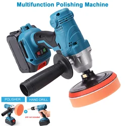 Wireless Car Polisher Cordless Electric Polishing Machine Multifunction Angle Grinder Car Headlight Body Paint Waxer EU Plug