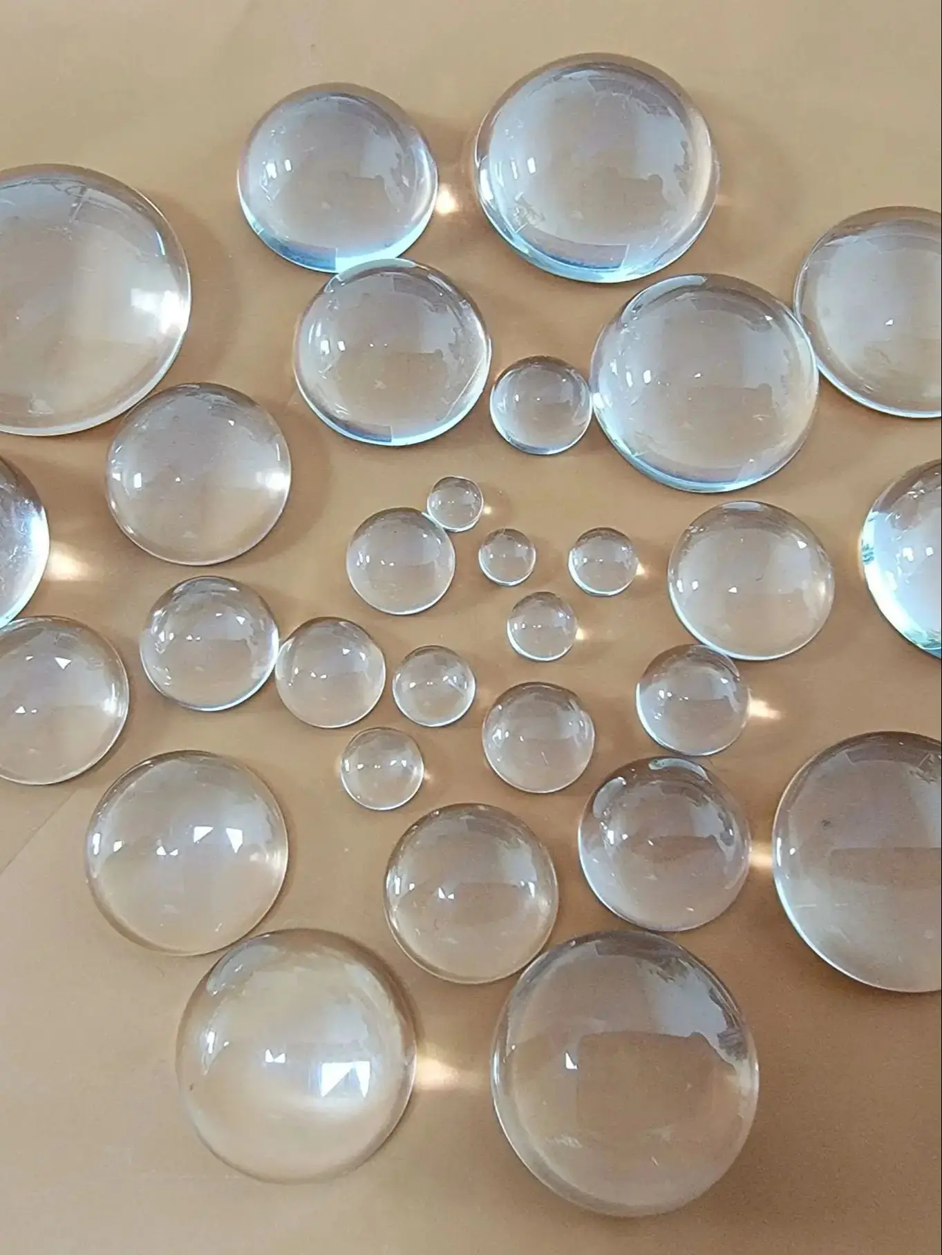 Lentille convexe LED en verre optique sans bords, diamètre 20MM-25MM, lentille plate convexe