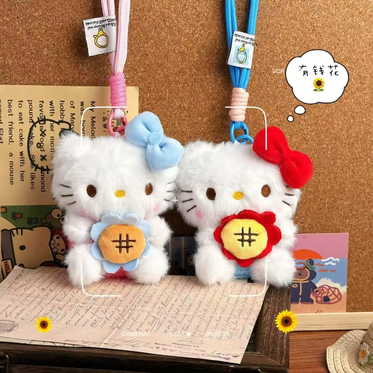 Nieuwe Hello Kitty Pluche Sleutelhanger Cartoon Anime Telefoon Keten Mode Auto Rugzak Sleutelhanger Schattig Meisje Knuffel Vriend Verjaardagscadeautjes