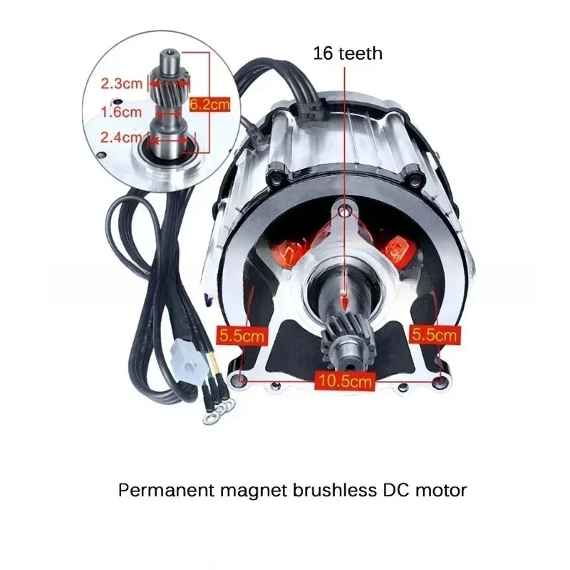 

1500w 1800w Electric Tricycle 48v 60v 72v 3200rpm 3900rpm High Speed Brushless Differential Motor Dc Motor Motor Electrico
