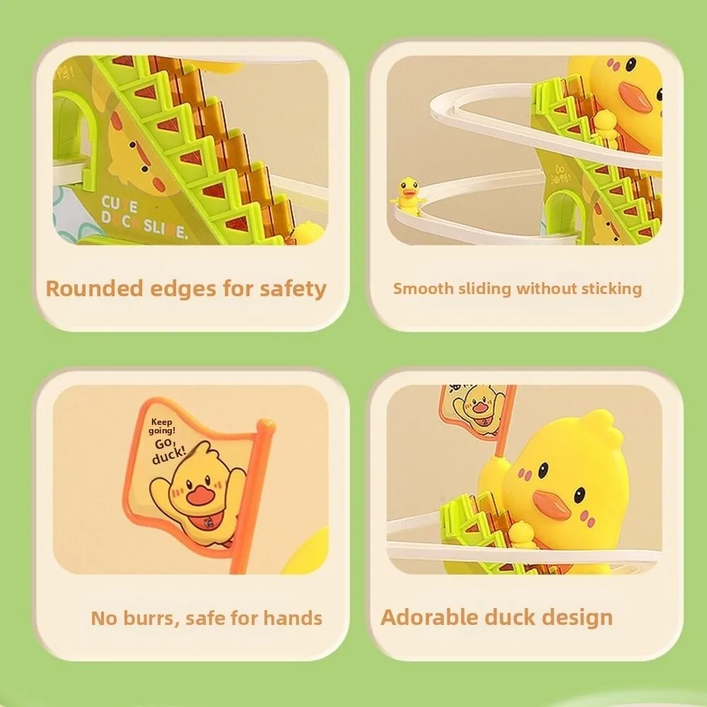 Creative Ducklings Climbing Stairs Cartoon with Lights and Music Duck Roller Coaster Cute Slide Interactive Escalator