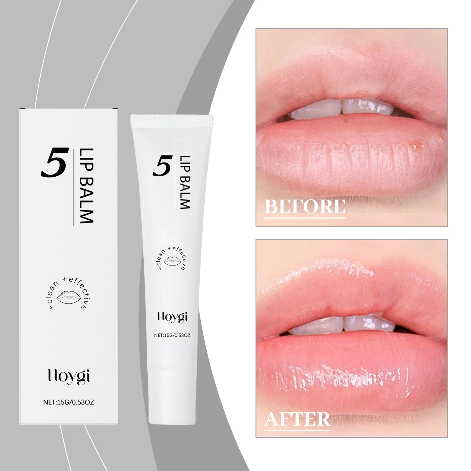 Zestaw 5 balsamów do ust - nawilżający zestaw do pielęgnacji ust, nawilżający, łagodzący, regenerujący suche, popękane usta