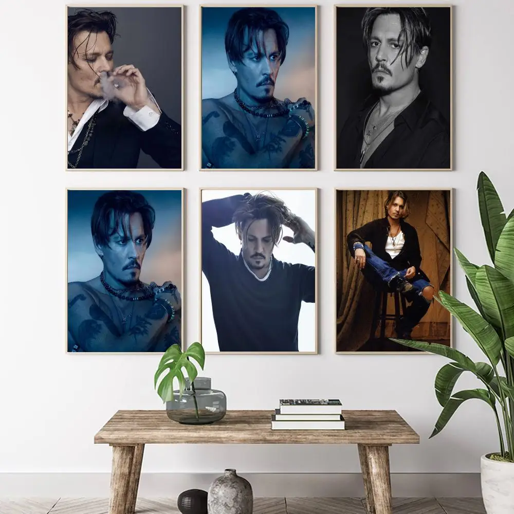 1pc Jack Sparrow Actor Johnny Depp  Calligraphy HD Canvas Poster living room bedroom bar aesthetic decoration
