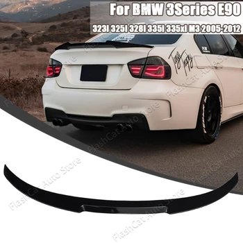 سبويلر خلفي سيدان الجذع الجناح ضبط مظهر الكربون/أسود لسيارات BMW 3 Series E90 M4 Style 323i 325i 328i 335i 335xi M3 2005-2012