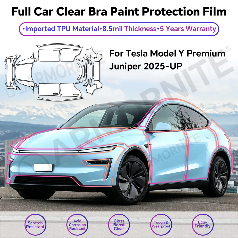 

Precut 8.5mil Matte For Tesla Model Y Premium Juniper 2025-2026 Clear Scratch Resistant Full Vehicle Anti Yellowing Automotive