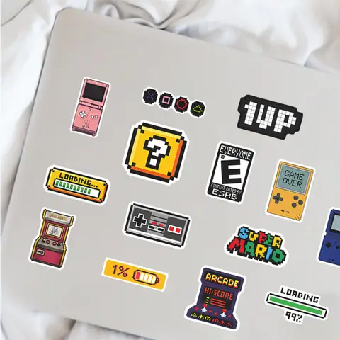 50 st klassiska spelkonsol tecknade klistermärken retro nostalgi dekaler för skateboard bil motorcykel hjälm graffiti klistermärken leksaker 8 best sales specialiserad på klistermärken - №5