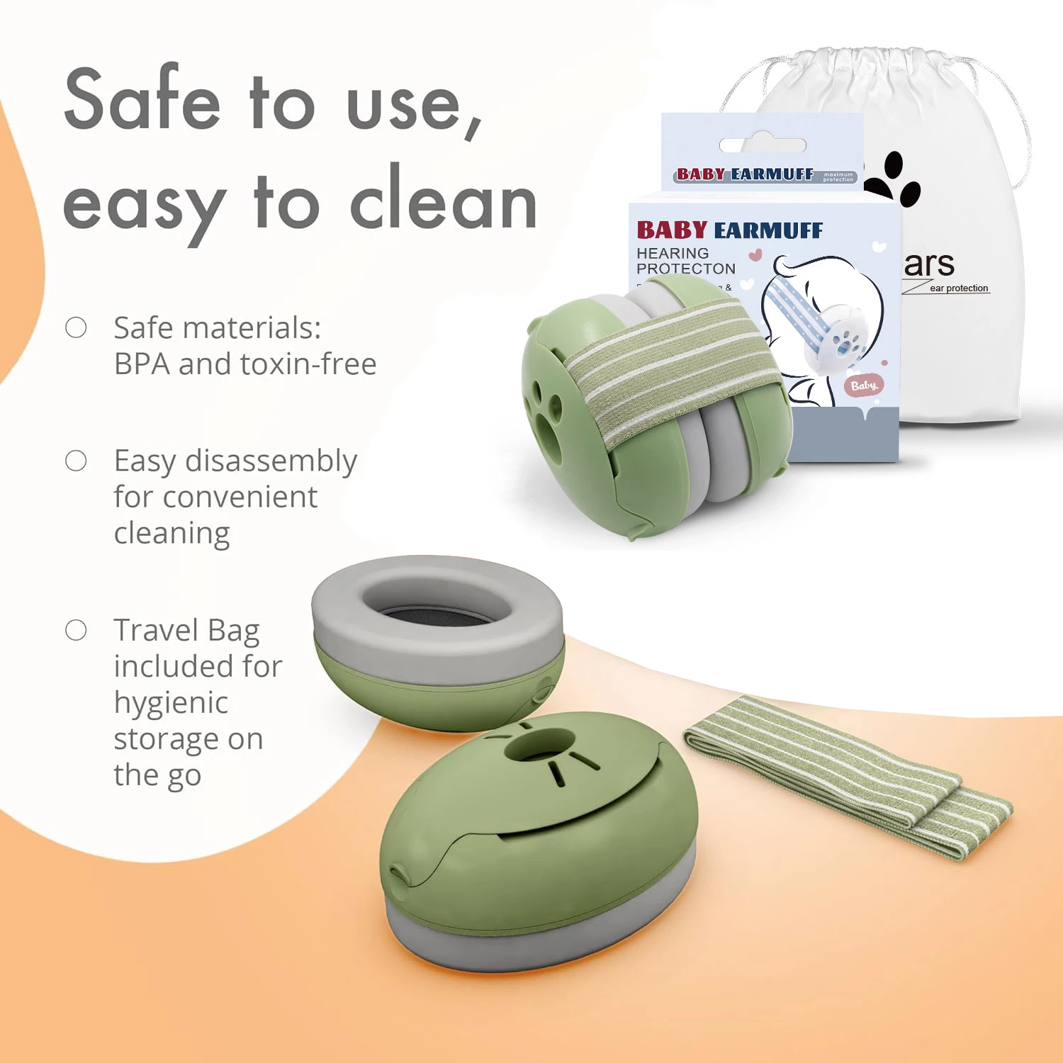Baby earmuff Protection for Babies and Toddlers,Comfortable Baby Headphones Against Hearing Damage & Improves Sleep