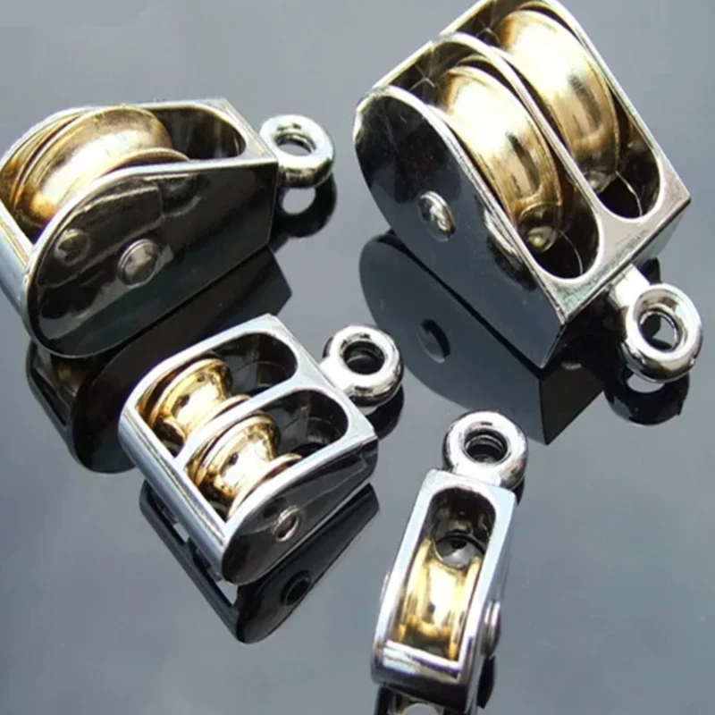 

36/52/75mm Metal Sheave Zinc Alloy Fixed Pulley Crown Block And Tackle Lifting Wheel Mini Single/Double Pulley For DIY
