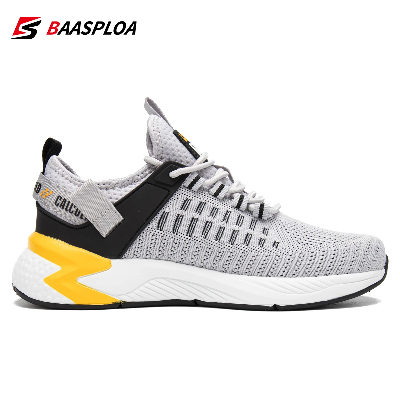 Baasploa Men Running Shoes Fashion New Mesh Breathable Sport Shoes Male Comfort Lightweight Walking Shoes Non-Slip Cushioning