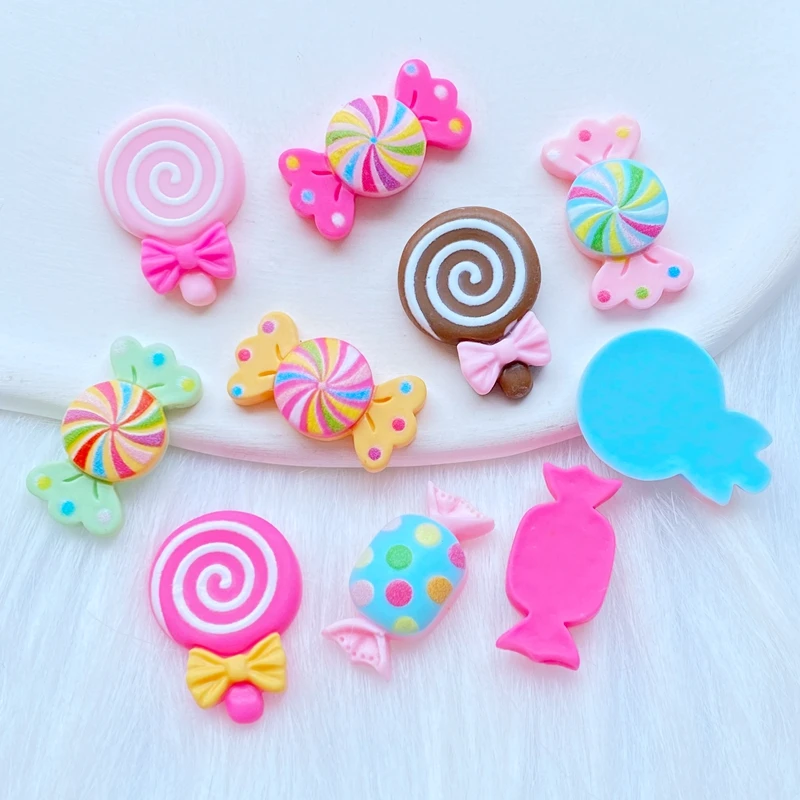 20Pcs New Resin Mini Candy / Lollipop Series Flat back Cabochons Scrapbooking DIY Jewelry Craft Decoration Accessories