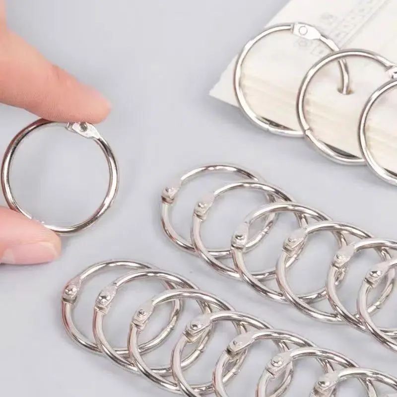 10pcs/Lot Multifunction Metal Loose Leaf Binder Ring Book Hoops 35mm Keychain Album Scrapbook Craft Open Rings Office Hoops