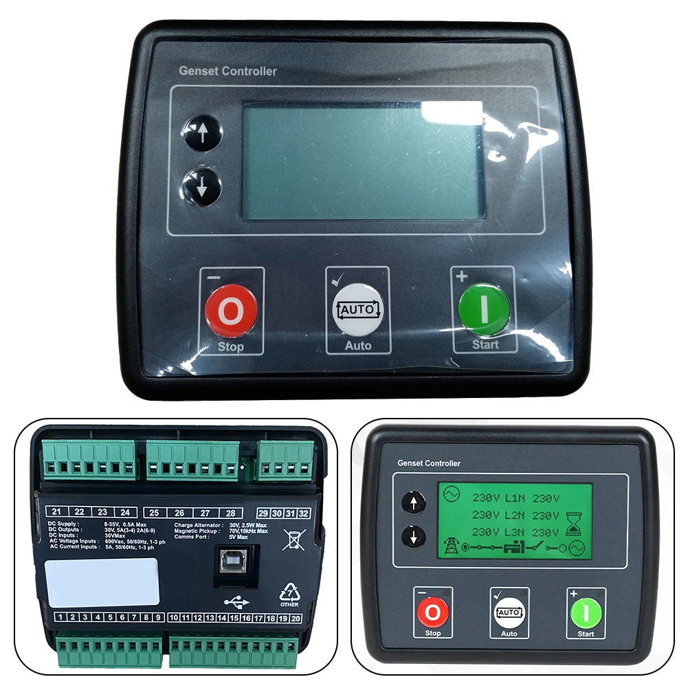 

LCD Display Generator Controller Module For Auto Mains Failure Control For Power Output Water Temperature Oil Pressure Monitor