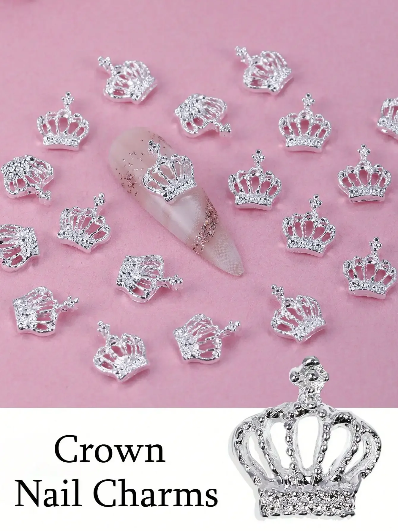 

50pcs Colorful Crown Shaped Nail Art Decorations Set - Shiny Rhinestone Nail Decor, Suitable For DIY Nail Design, Fragrance-Free, Ideal For Nail Art Enthusiasts