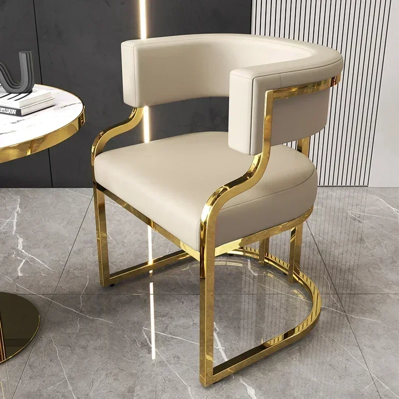 

Hotel Makeup Chair Metal Floor Aesthetic Nordic Garden Chairs Accent Reading Sedie Sala Da Pranzo Dining Room Furniture WJ40XP