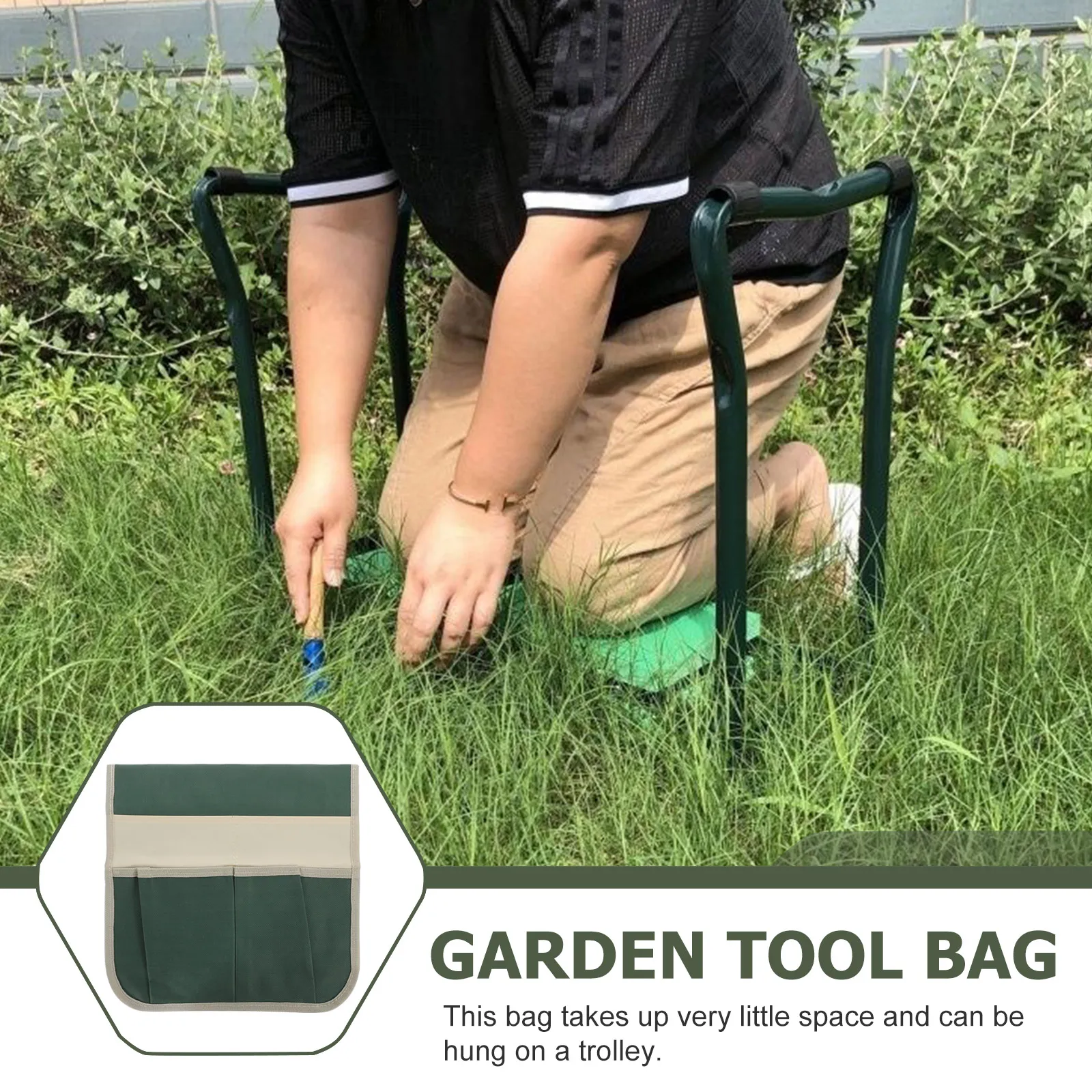 

Gardening Tool Bag Kneeler Pouch Gatden Manual for Tools Stool 600d Oxford Cloth Miss