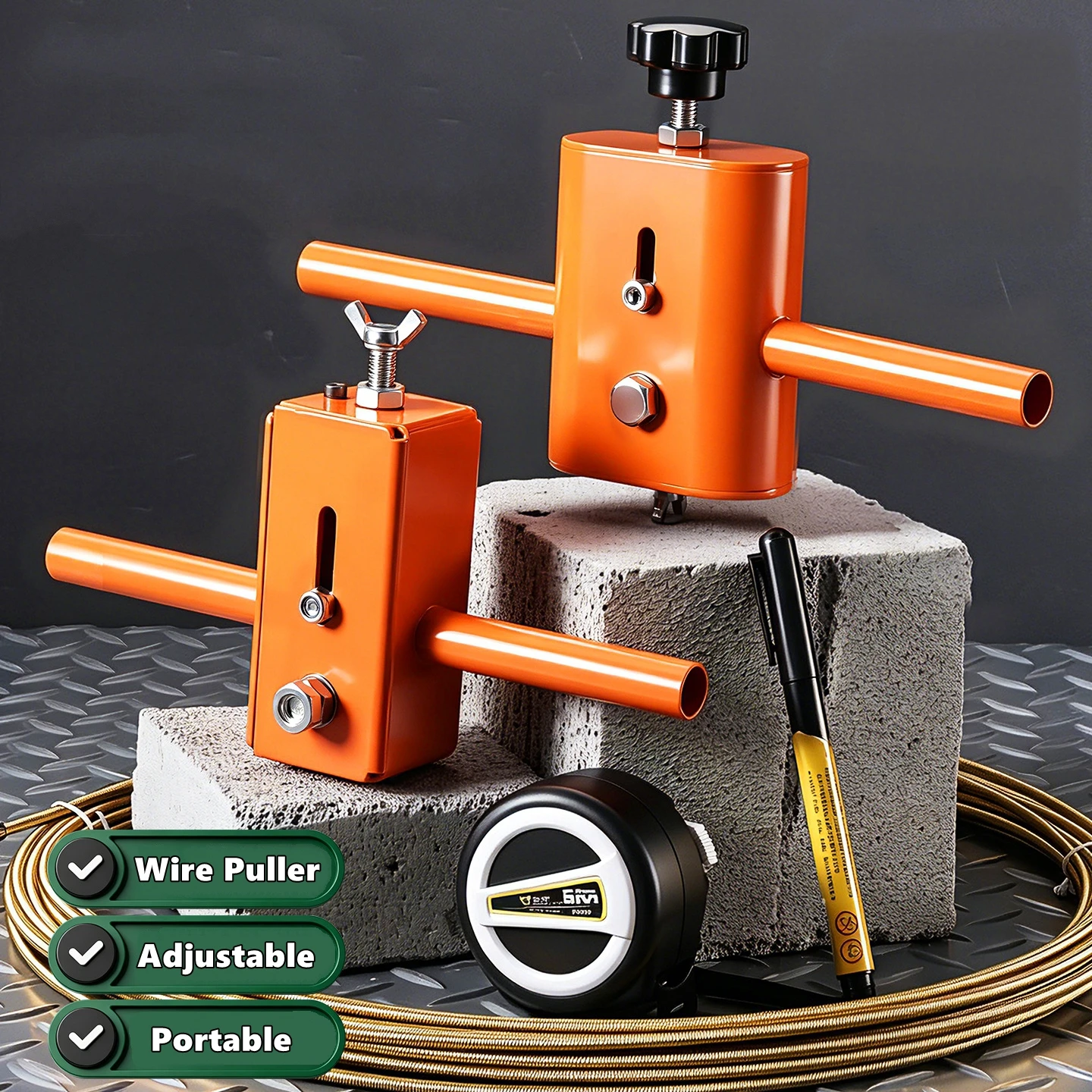 Wire Puller Heavy-duty Handheld Wiring Tools 8mm Wire Tugger For Electrician For Pipe Narrow Spaces Wall Underground Data Center