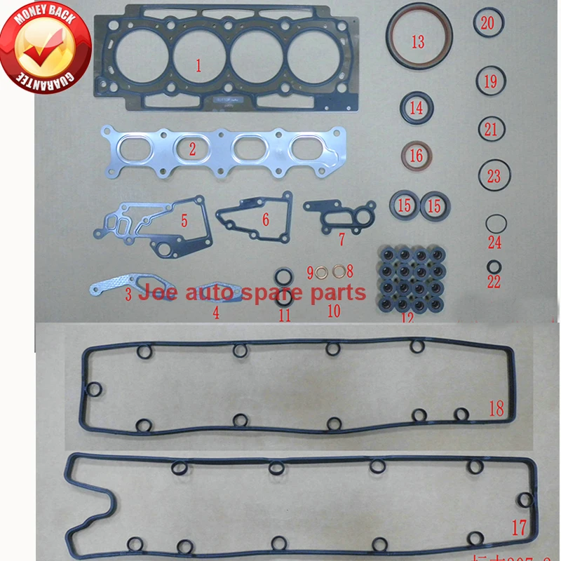 EW10J4 DEW10J4 RFN Engine Full gasket kit for Peugeot 806 406 206 607 307 407 807 EXPERT 99- 50212100 0197.y1 0135.GZ 013582001