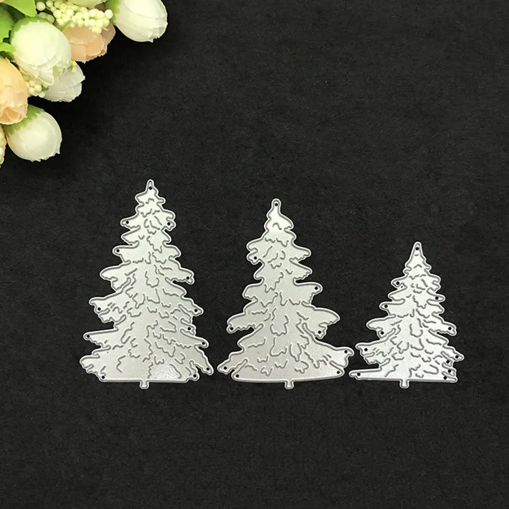 3Pcs Christmas Tree Cutting Dies Metal Stencils Scrapbooking Cards DIY Craft Embossing Template Cutting Dies Stencils