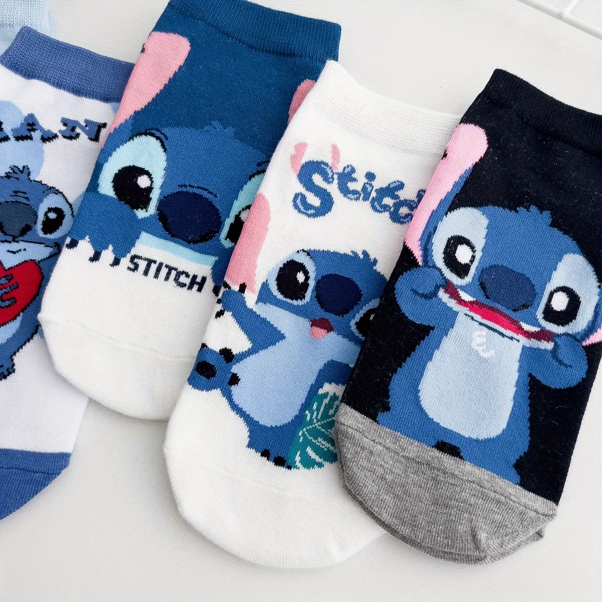 5 pairs Blue Cute Monster Cute Girls Boys Socks - Cute Breathable, moisture wwling - Suitable for fashion-forward girls