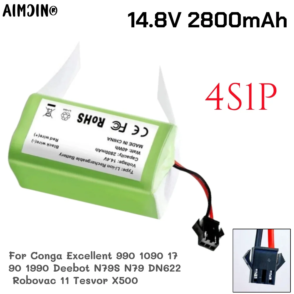 Batteria agli ioni di litio originale da 2800 mAh per Lefant M201 М210 М210b M301 M501A M520 Robot Aspirapolvere per OKP Robot Aspirapolvere K2