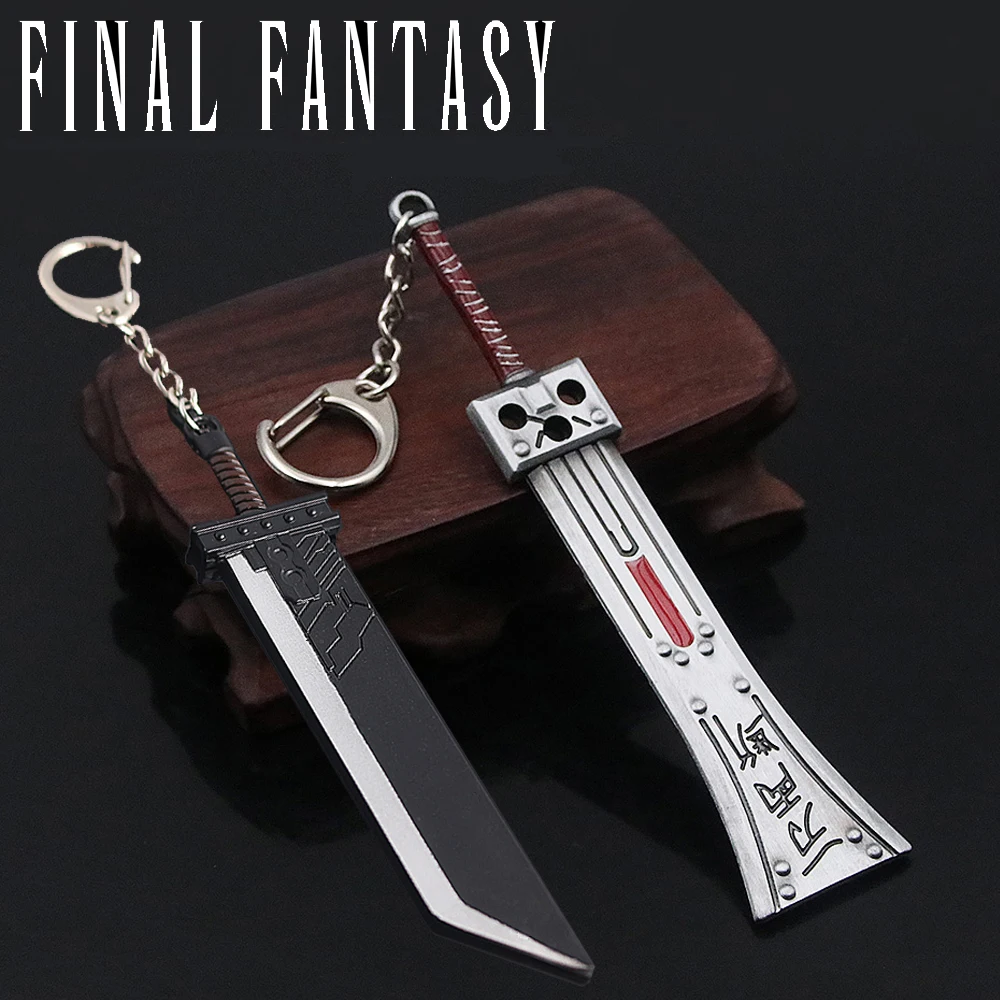 Game Final Fantasy 7 Cloud Buster Sword Keychain Remake Sword Zack Fair Weapon Metal Pendant Key Chain For Fans Cosplay Jewelry