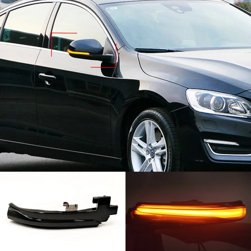 

For Volvo V40 V60 S60 S80 reflective rearview mirror light LED reverse mirror light flow turn signal light