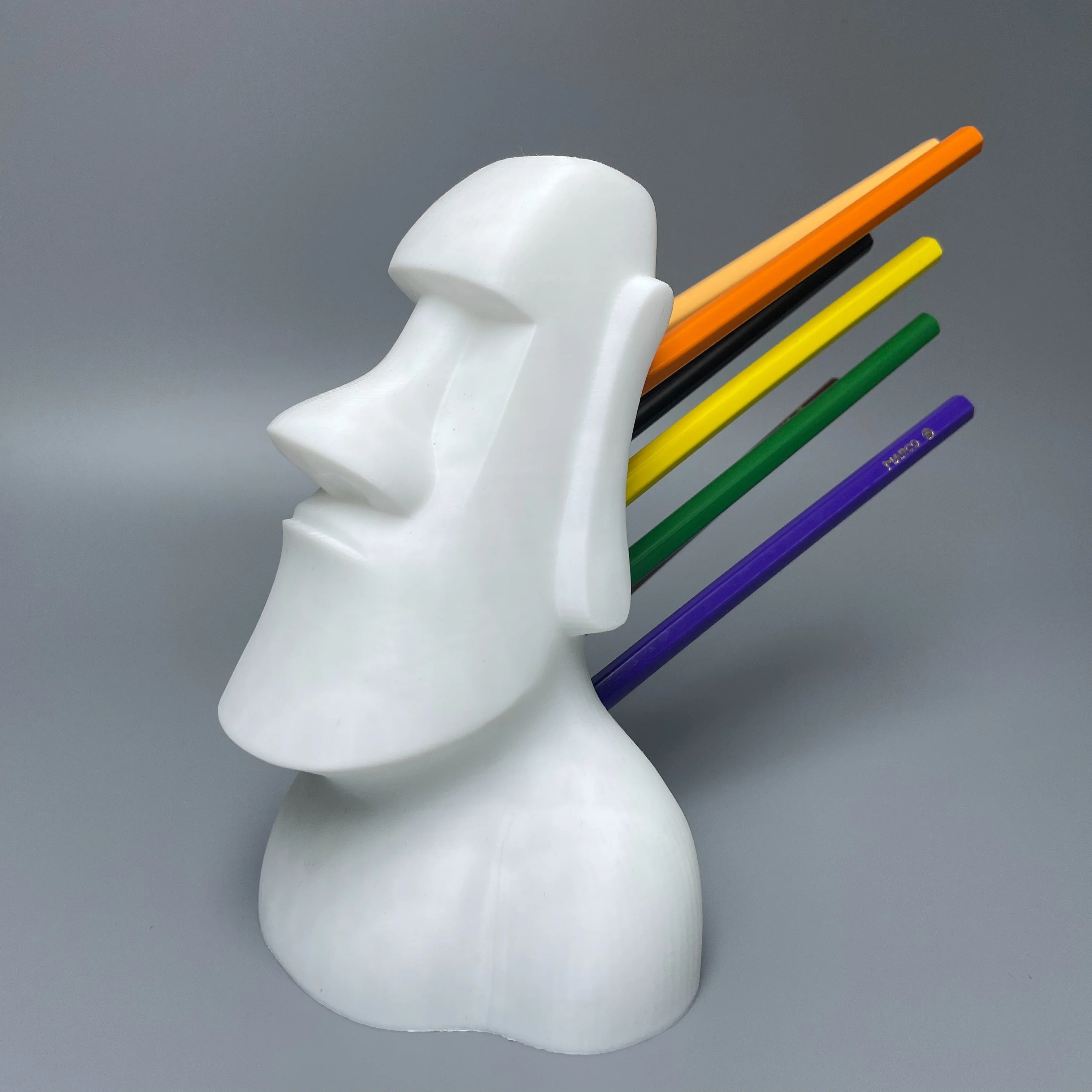 

Moai Shaped Pen Holder, Desk Storage Ornaments, Pencil and Ballpoint, Storage Supplies, Pencils Not Included, 1Pc