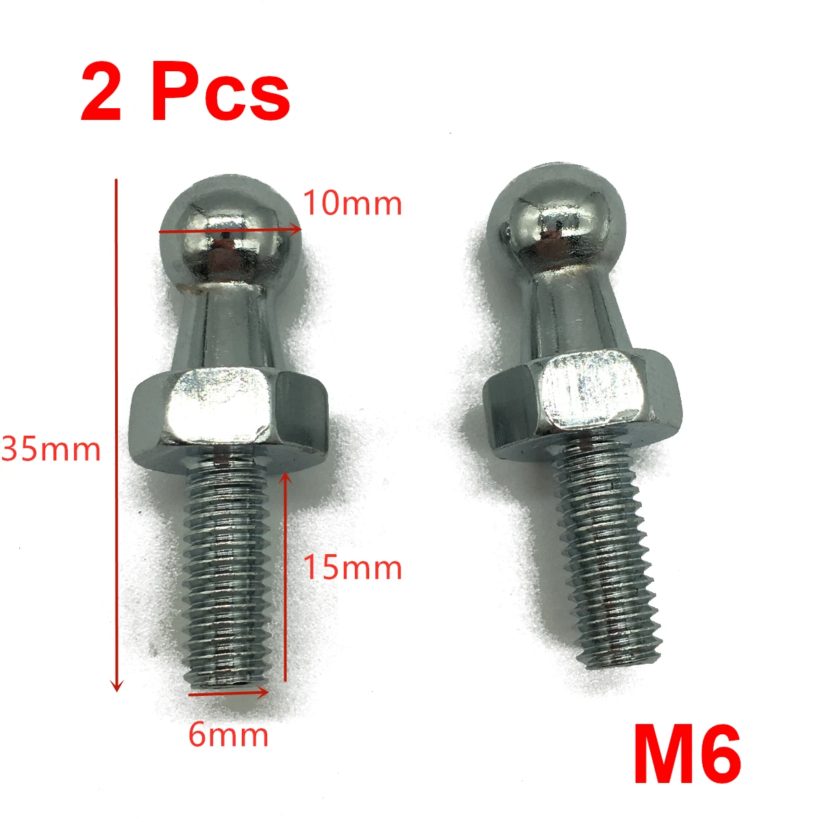 M6 M8 2Pcs Boot Bonnet Gas Strut End Fitting Connector Female Thread Ball Screw Bolt Pin Joint Valve for Spring Lift Supports