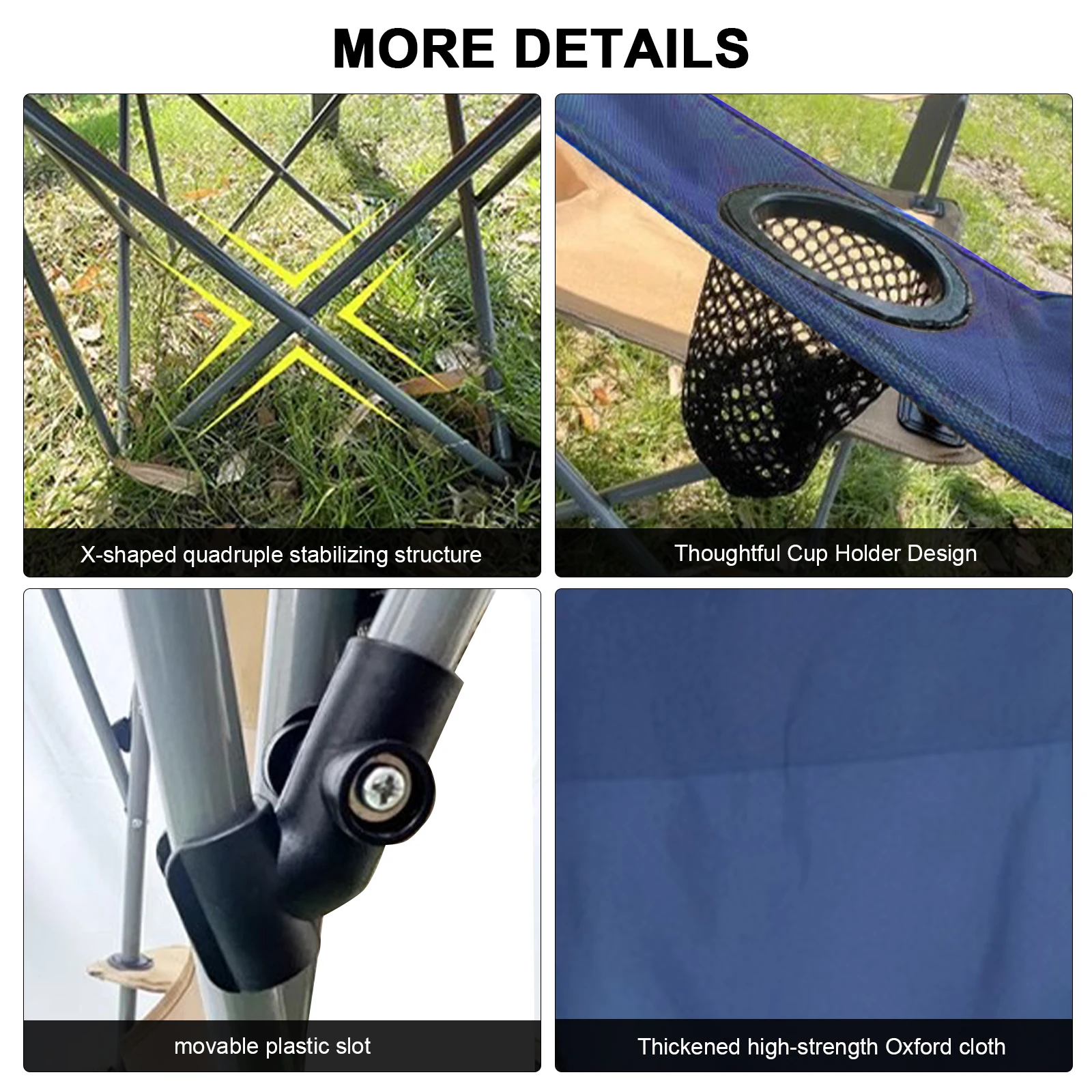 

Outdoor Single Chair with Ceiling & Cup Holder Oversized Beach Chair Wear Resist Folding Fishing Chair for Picnic Leisure Chair