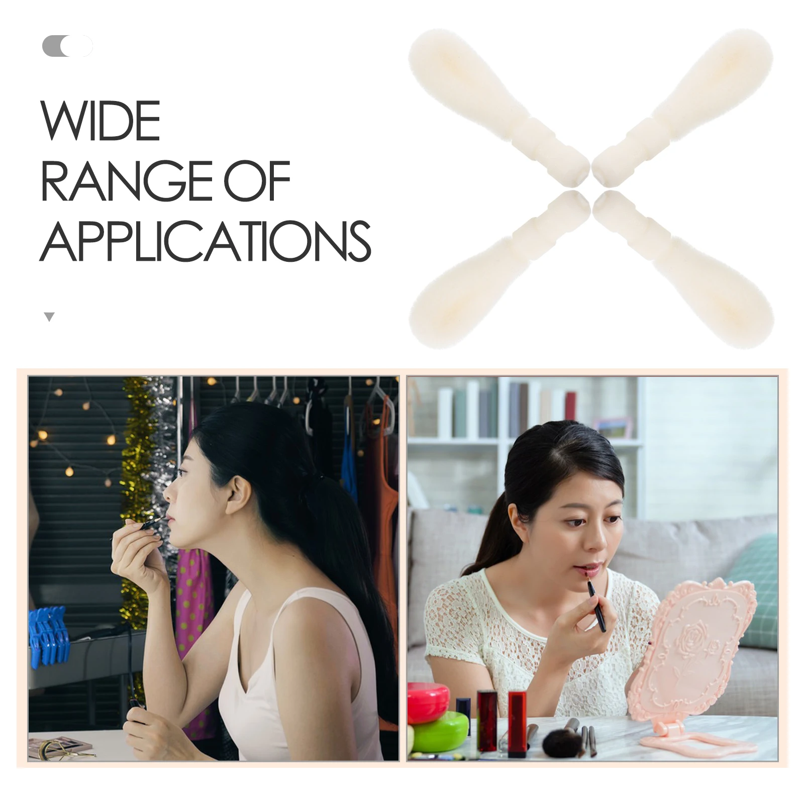 50 個のリップブラシヘッドアプリケーターソフト植毛耐久性のあるメイクアップタッチアップ旅行アクセサリー口紅ブラシアプリケーター