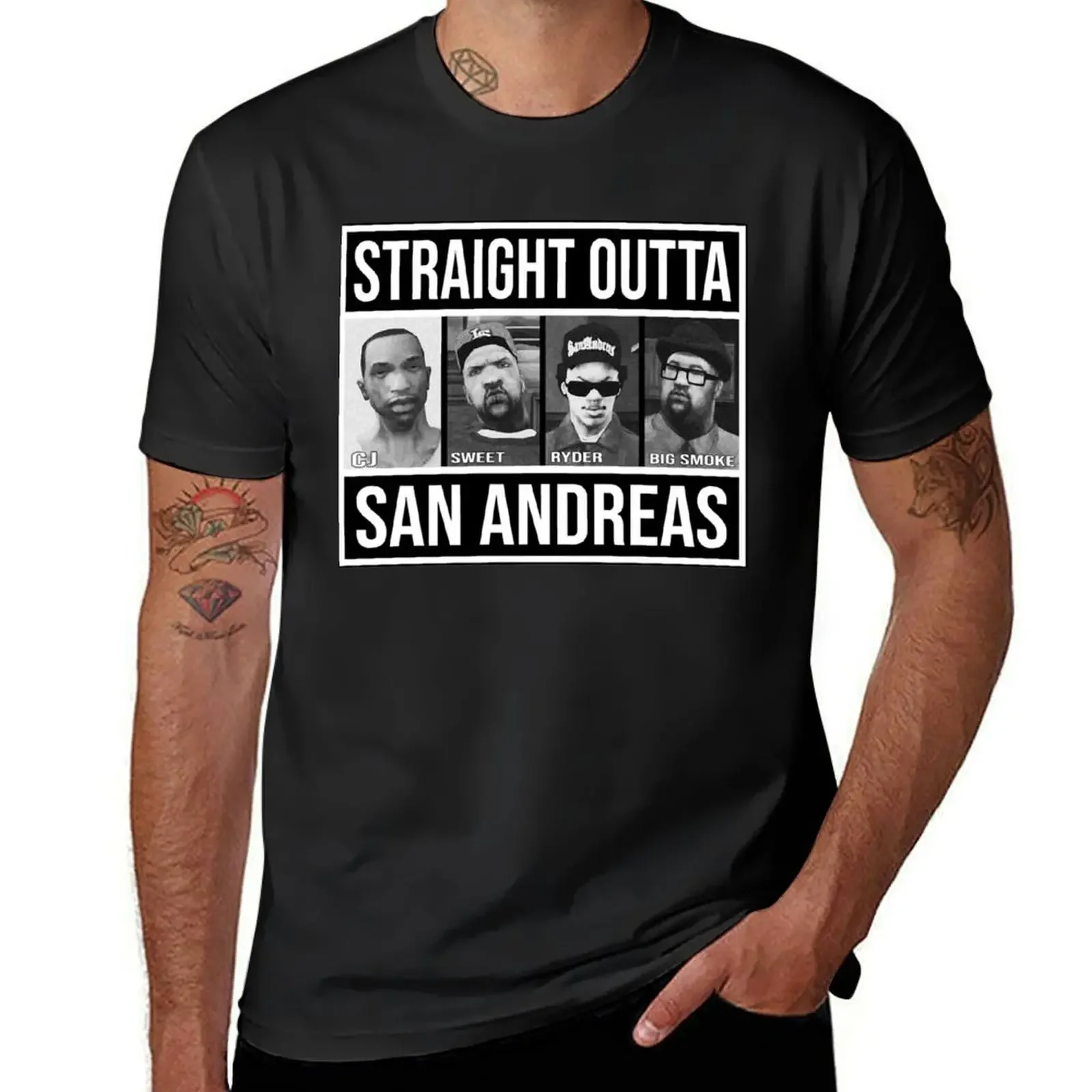 Straight Outta San Andreas T-Shirt essential t shirt oversize t-shirts man tops fruit of the loom mens t shirts