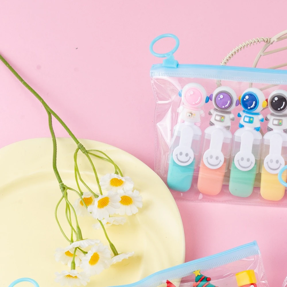 6 قطعة ديزني غرزة معبأة البسيطة هيغليغتر ليلو وستيتش الكرتون 6 اللون DIY كتيب القلم لطيف طالب طفل ماركر القرطاسية هدية