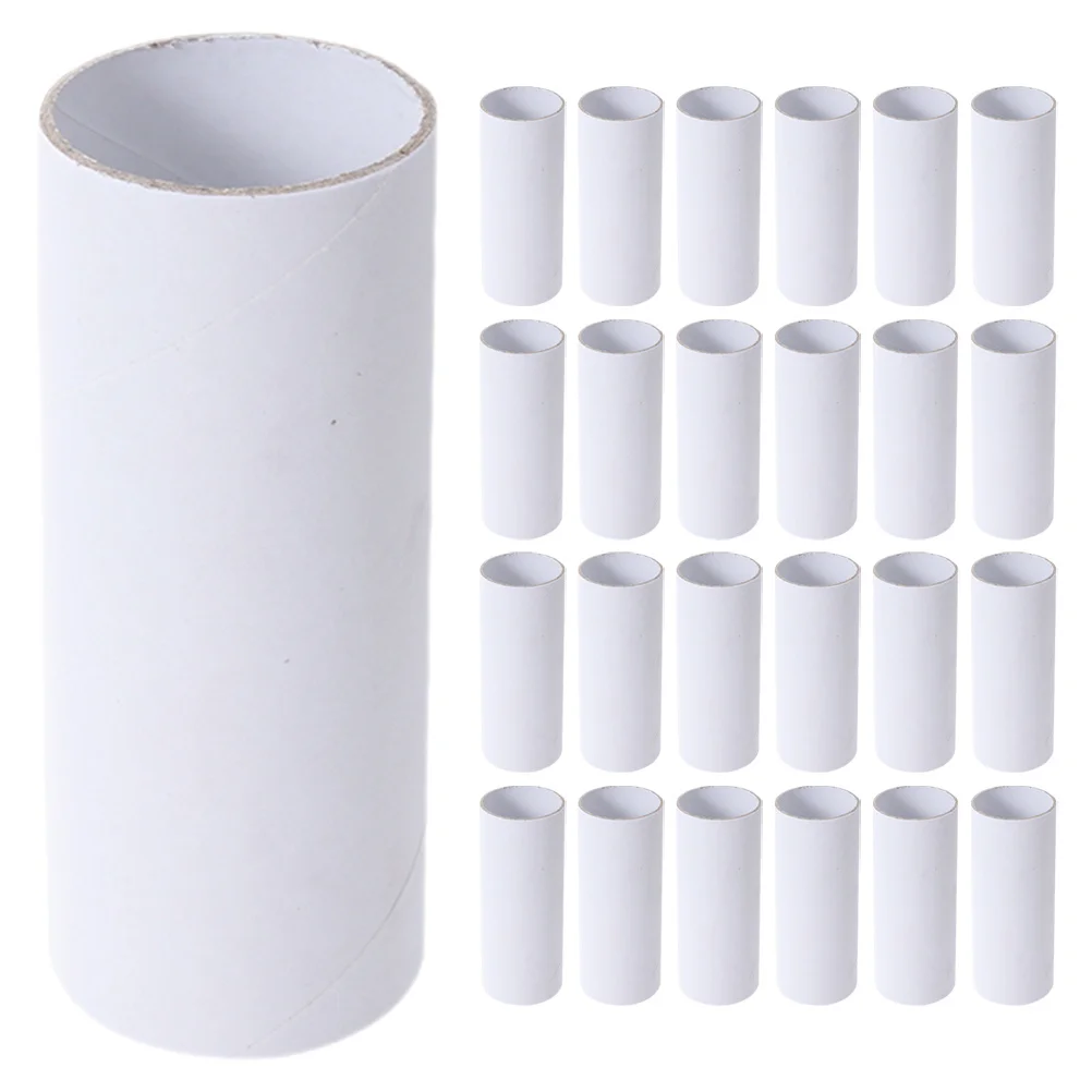 

25pcs Rolls White Thick Cardboard Tubes For Diy Crafts Toilet Paper Roll Unfinished Blank Craft Tubes Classroom Halloween