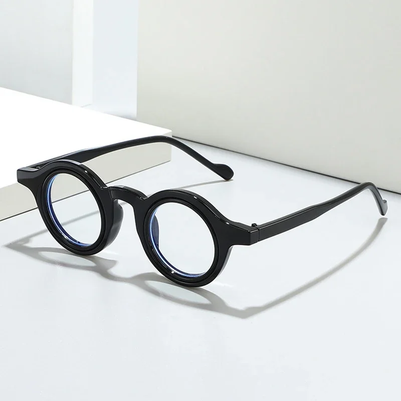 JNPCXI New Fashion Small Round Double Color Women Leopard Glasses Frame Retro Punk Men Clear Lens Eyewear