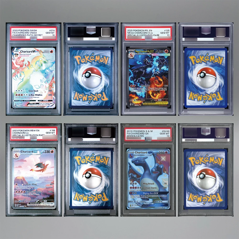 

DIY PTCG English Trading Card Game Charizard VMAX Mega Charizard X ex Charizard ex Charizard GX 10Points Rare Rating Card Gift