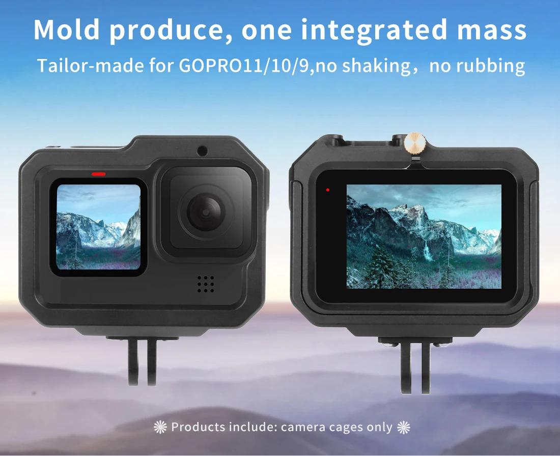 ل Gopro 11 10 9 المعادن واقية الإطار قفص تلاعب ل GoPro بطل عمل كاميرا اكسسوارات واط 52 مللي متر UV عدسة تصفية جبل محول