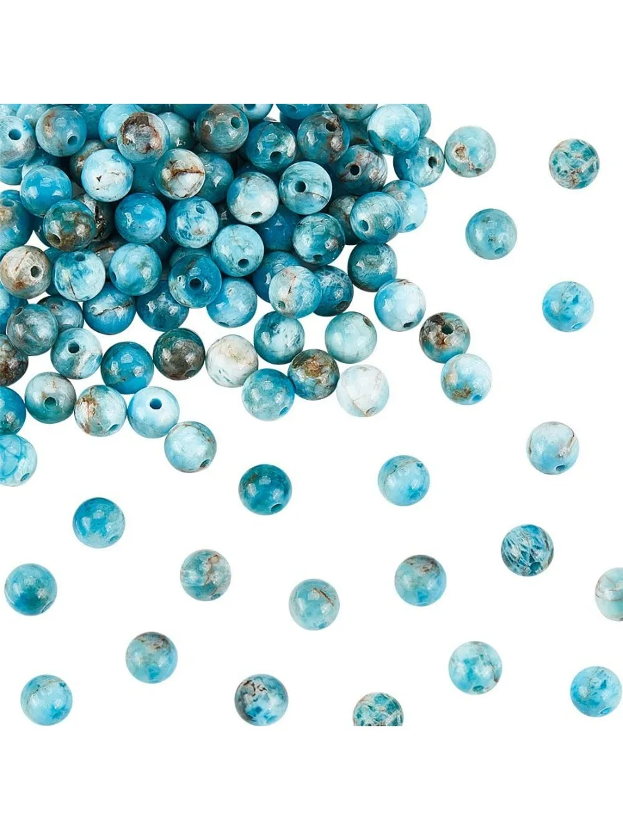 166~212pcs Natural Apatite Beads 4.5mm Natural Stone Undyed Round Loose Stone Gemstone Energy Blue Apatite