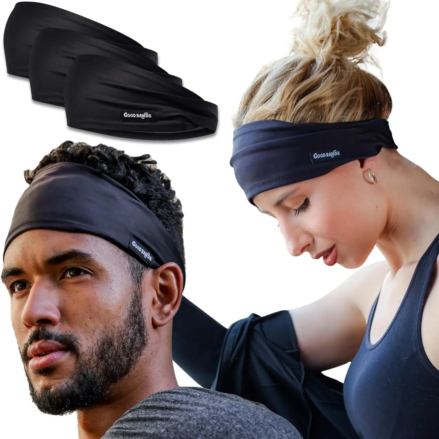 

Unisex Non Slip Sweatband Moisture Wicking Headband for Running Sports Gym