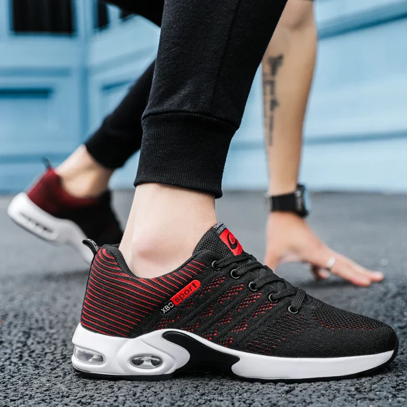 Men Sneakers Air Cushion Outdoor Walking Shoes Mesh Breathable Sport Running Shoes Low Top Soft Casual Sneakers Size 39-44