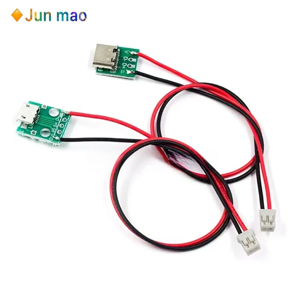 1PCS MICRO TYPE-C female adapter board with soldered terminal wires to XH2.54 PH2.0 power interface test board