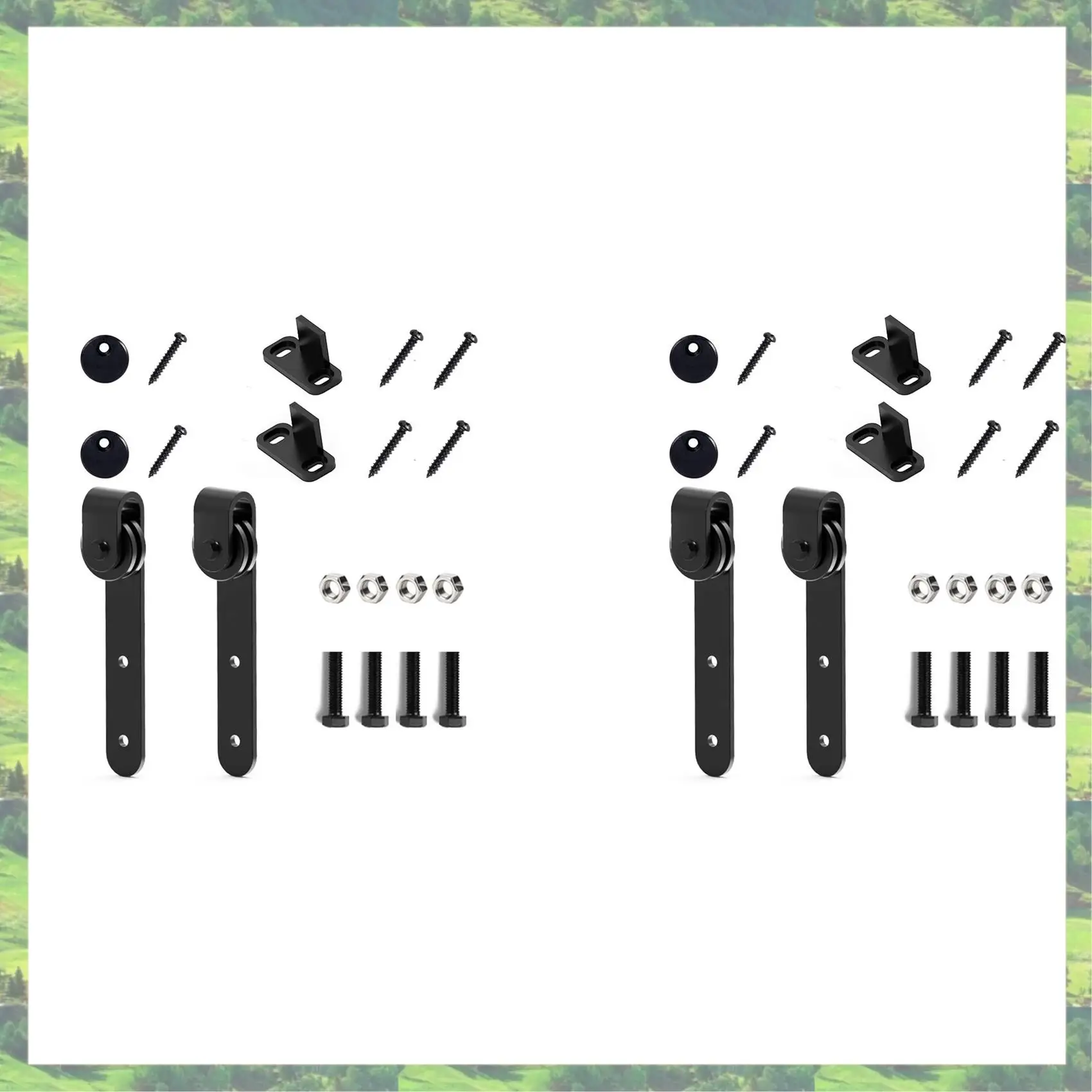 

A59Z-20Pcs 0.63Inch-0.78Inch Carbon Steel Cabinet Sliding Door Barn Hardware Kit Sliding Door Bezel Hanging Rail Slides