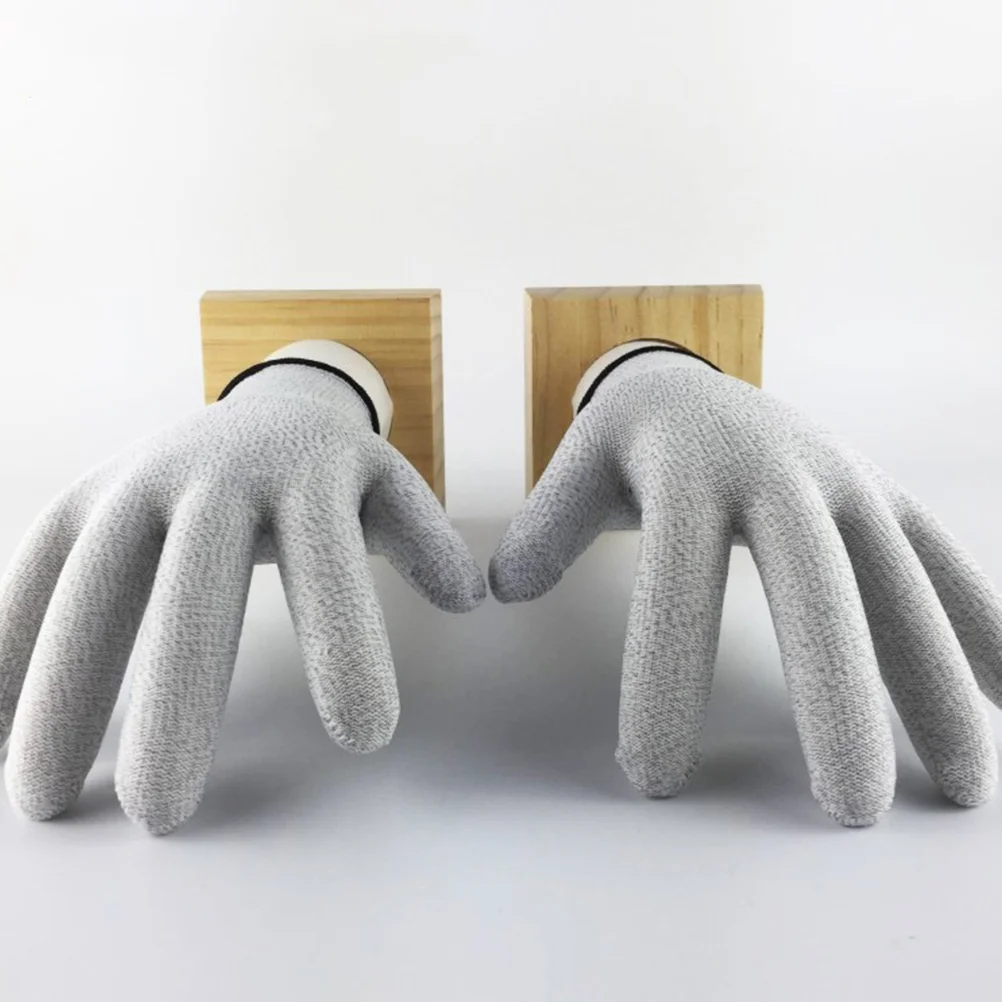 1 Pair White Silver Fiber Electric Therapy Gloves Electric Massage Therapy Accessory- Universal Cotton Massage Gloves With 2pcs