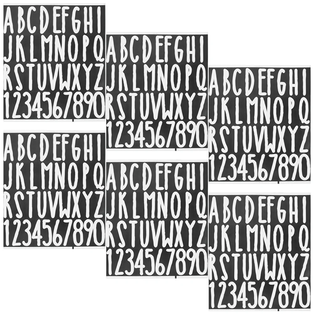 

6 Sheets PVC Letter Stickers Self Adhesive Mailbox Decals Removable Alphabet Stickers for Doors Cars Crafts Outdoor Letter